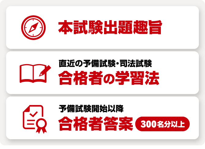 本試験出題趣旨 直近の予備試験・司法試験合格者の学習法 予備試験開始以降合格者答案300名分以上