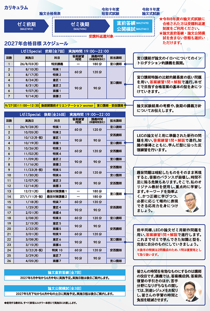 LゼミSpecial - 弁理士 学習経験者｜LEC東京リーガルマインド