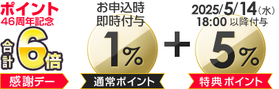 お申込時即時付与1％