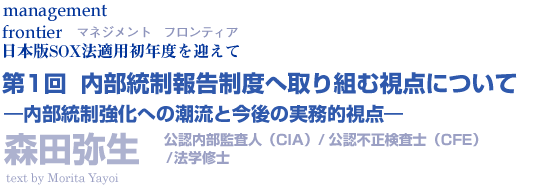 内部統制報告制度へ取り組む視点について