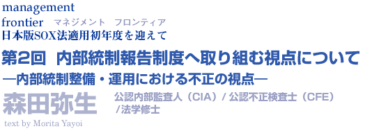 内部統制報告制度へ取り組む視点について