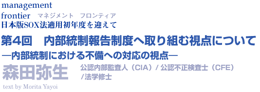 内部統制報告制度へ取り組む視点について