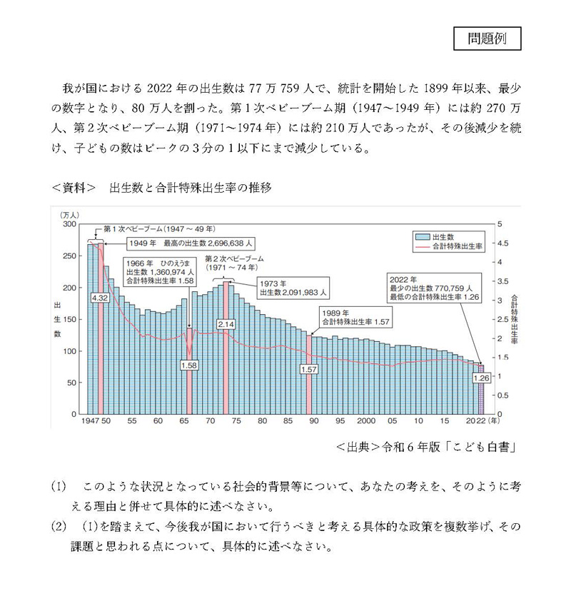 一般教養論文試験例題