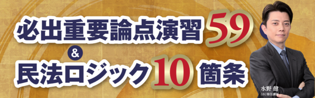 【宅建士】水野道場「必出論点59＋民法ロジック10箇条」 【特典:合格祈念Tシャツ(Lサイズ限定)付き】