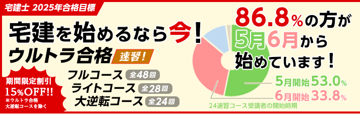 2025年合格目標【宅建士】通学コース/初学者向け講座 コース受付中！