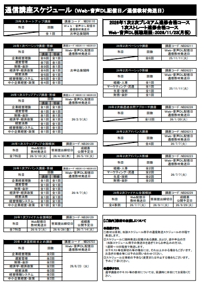 中小企業診断士】1次2次プレミアム速習合格コース（初学者向け）～2026
