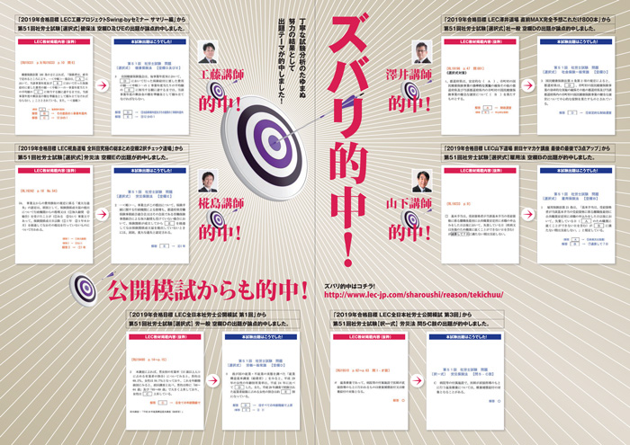 2019年社会保険労務士試験 的中例